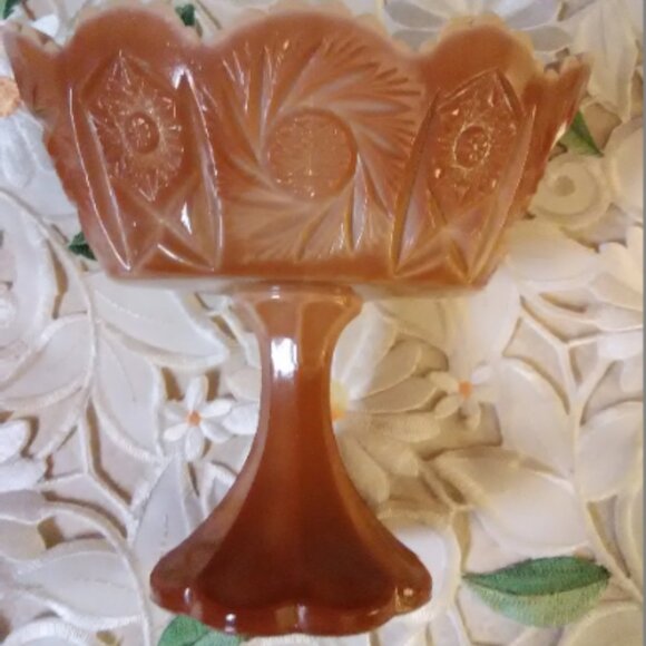 Other - Vintage Fenton small pedestal bowl dish - slag glass ????